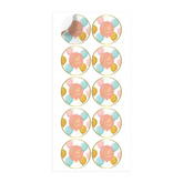 Eid stickers met pastel balloon thema en gouden rand voor Eid Mubarak feest
